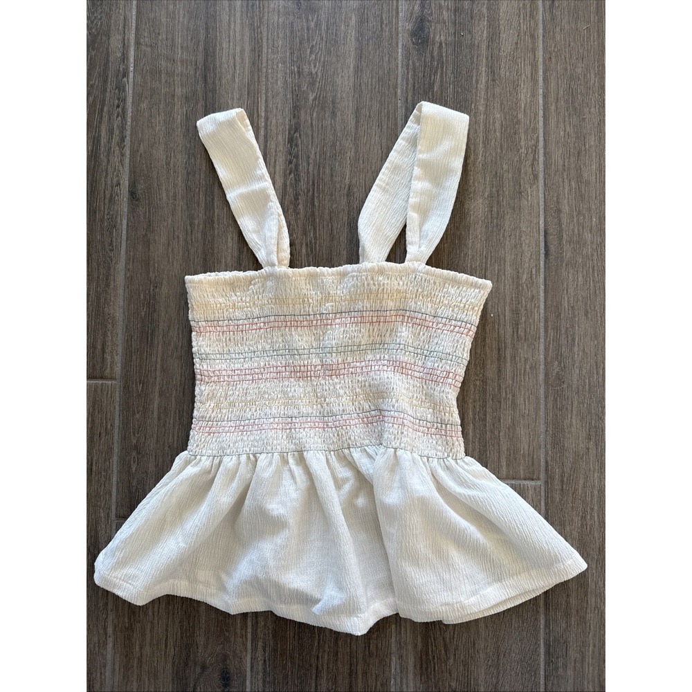 Madewell Tank top Scrunch Blouse Ivory Size M Boho